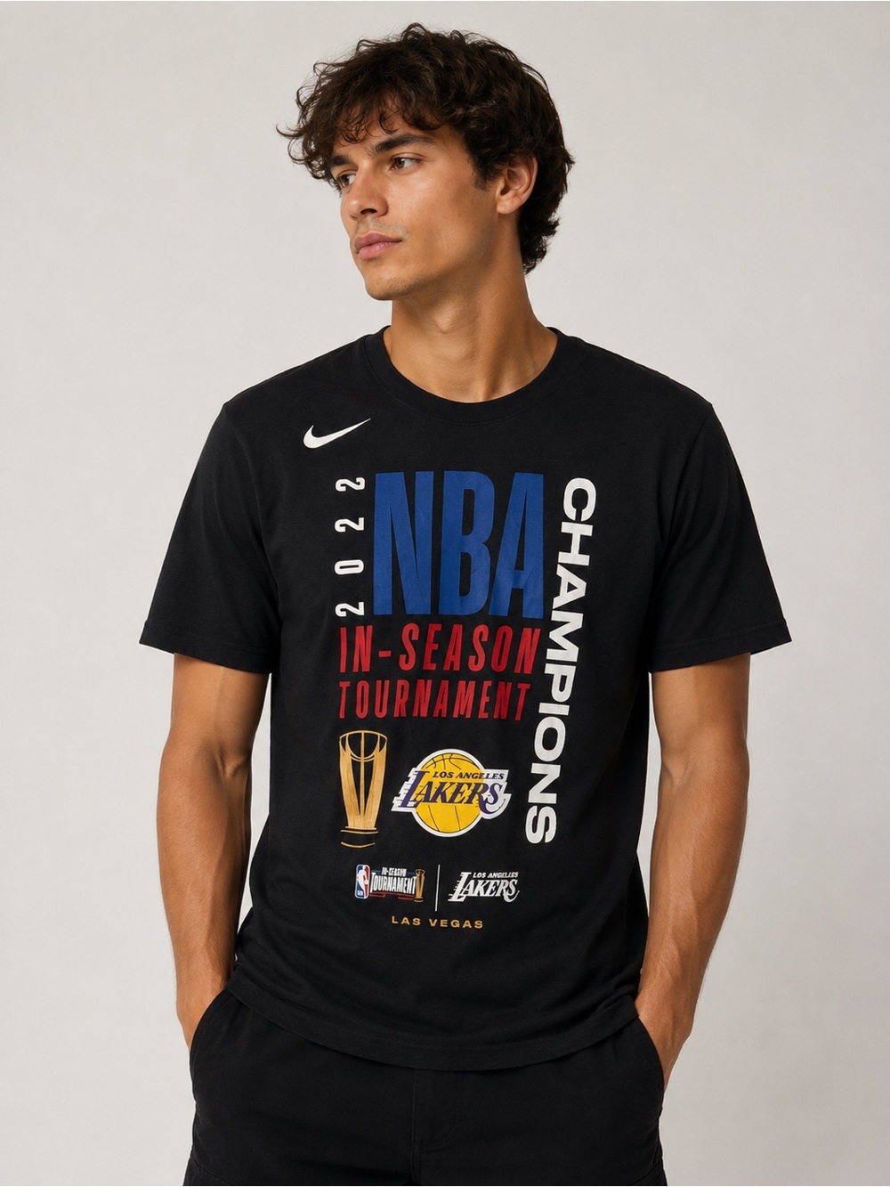 Nike NBA In-Season Tournament Champions Los Angeles Lakers Black T-Shirt